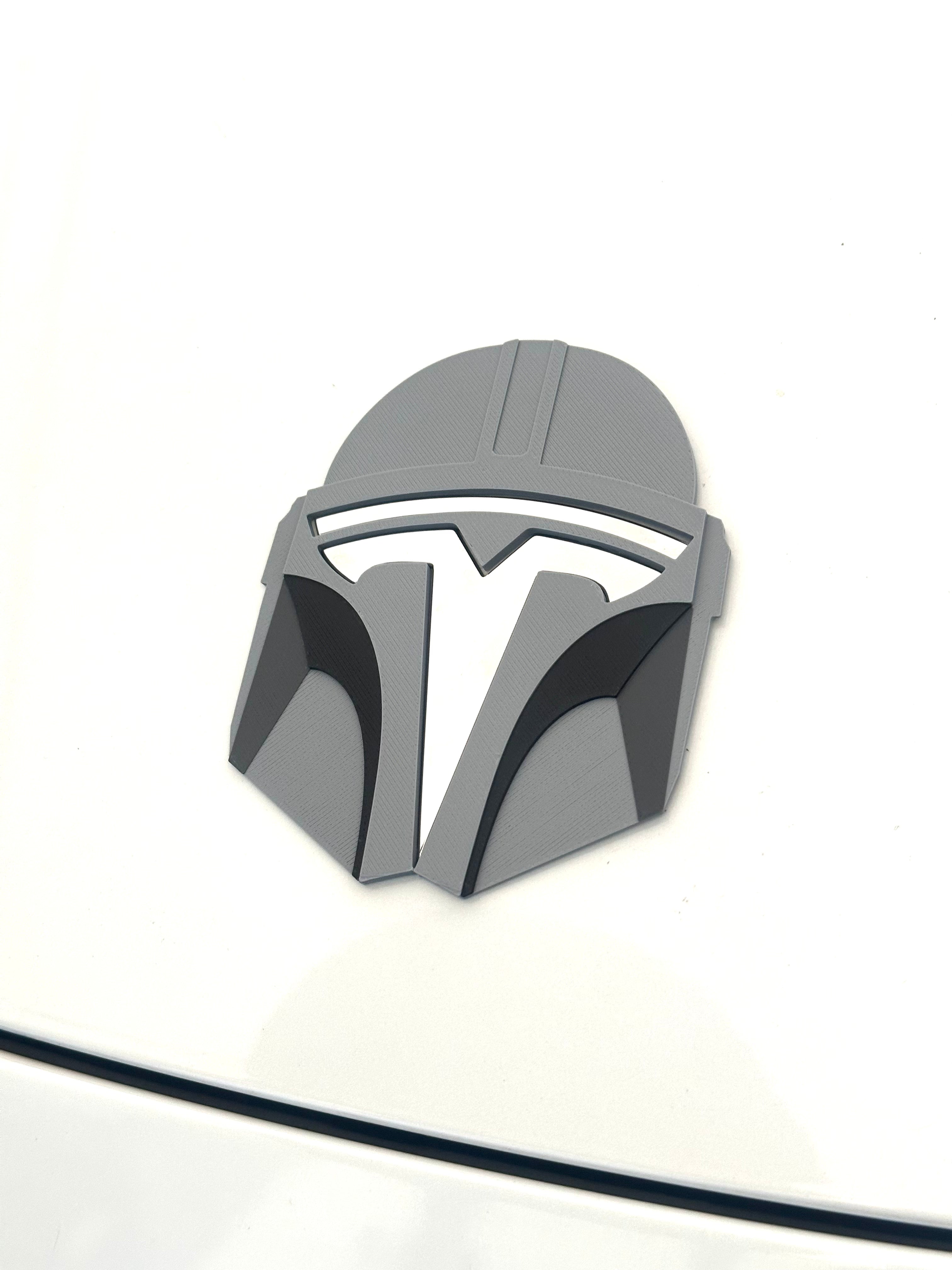 Custom Helmet Mando Overlay for Tesla Emblem