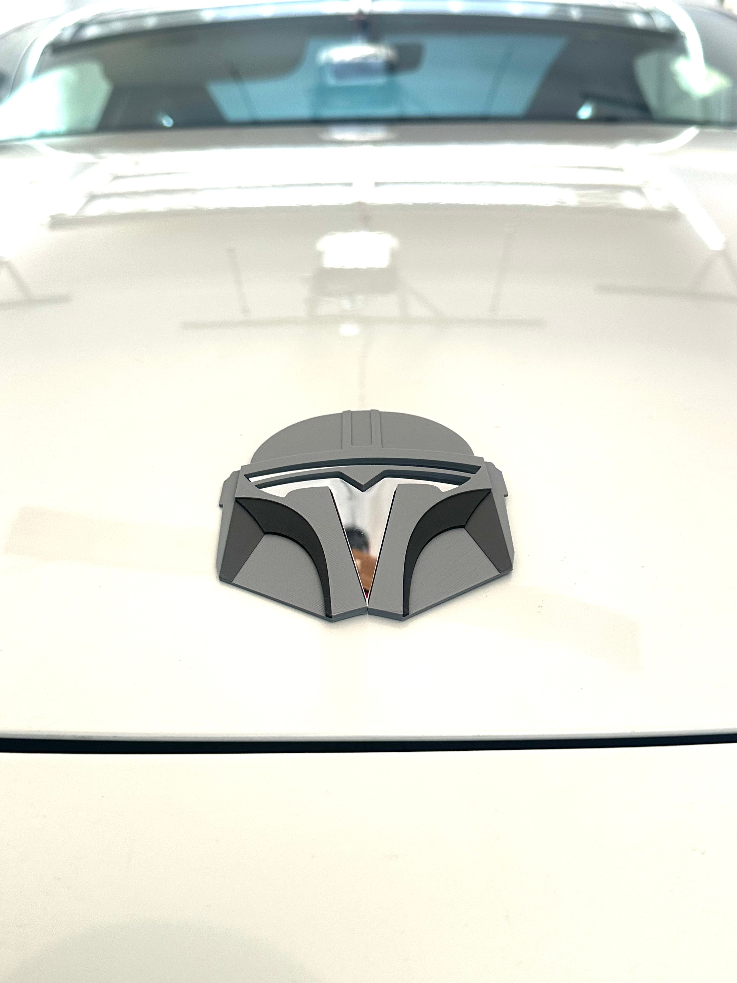 Custom Helmet Mando Overlay for Tesla Emblem