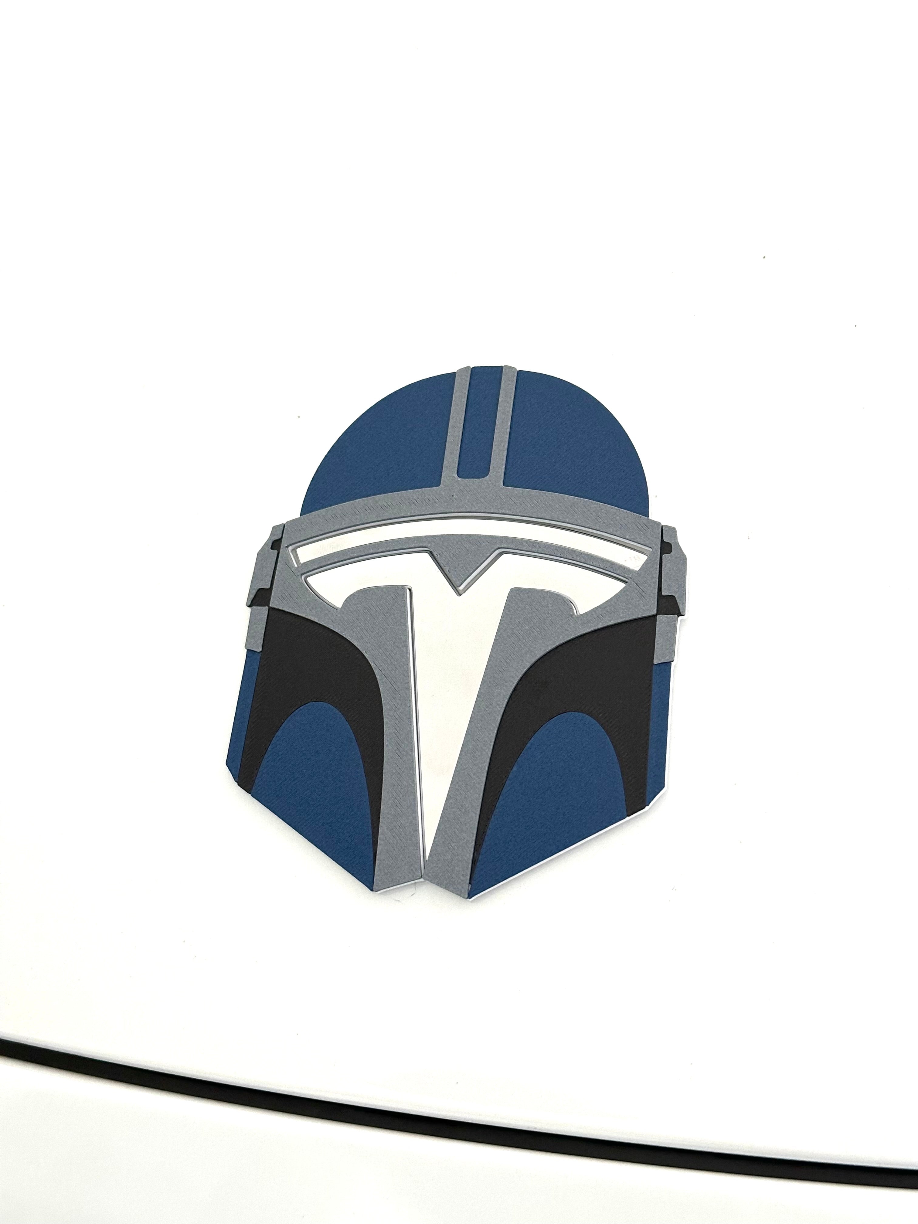 Custom Helmet Boba Overlay for Tesla Emblem