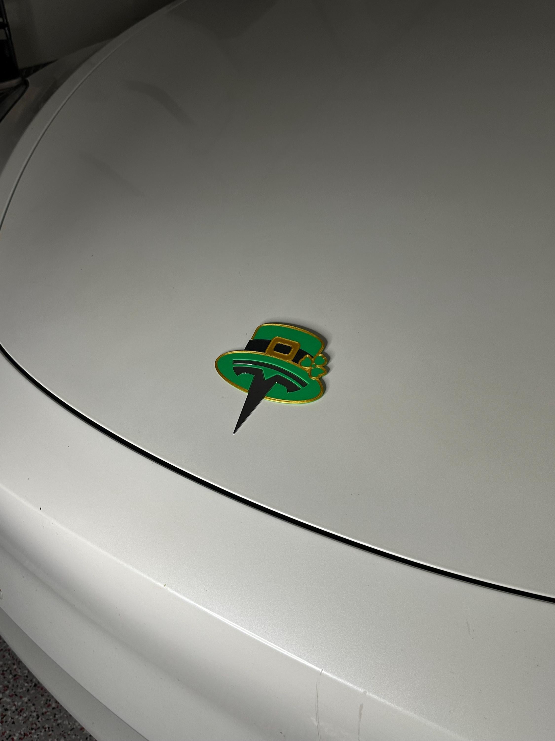 Leprechaun Hat Overlay for Tesla Emblem, Reusable!