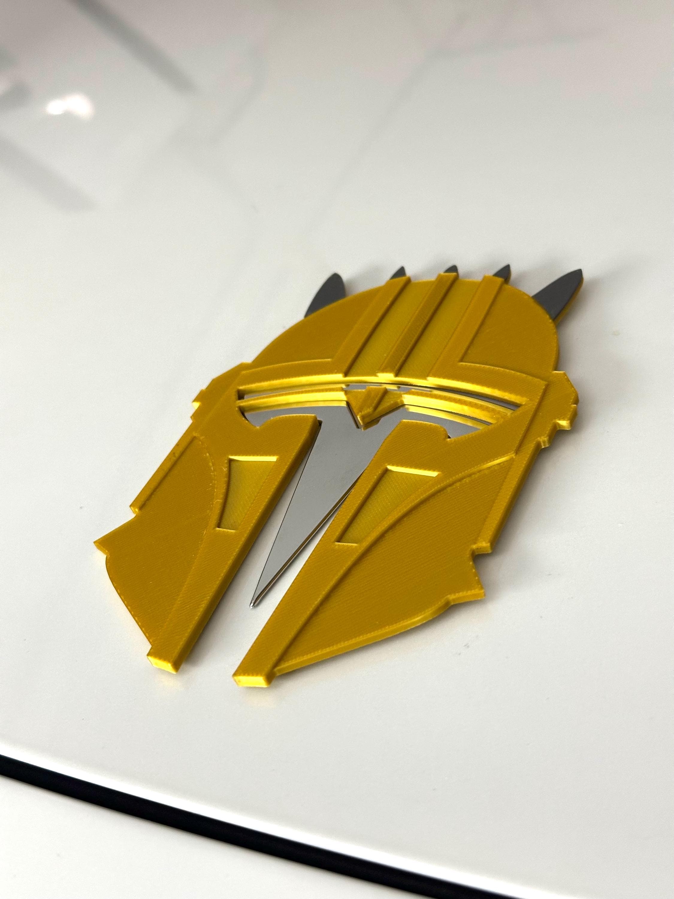 Gold Helmet Armor Overlay for Tesla Emblem