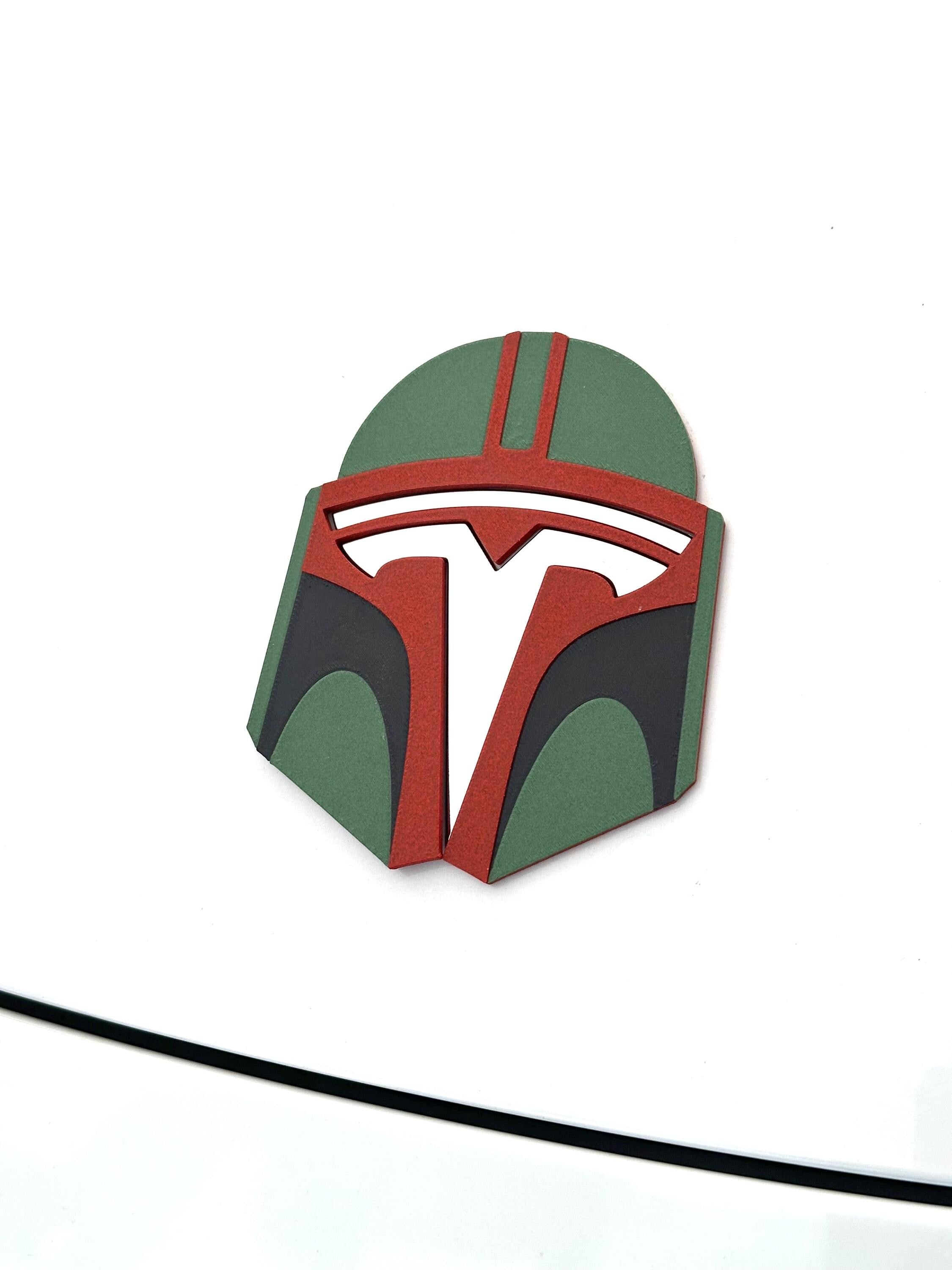 Helmet Boba Overlay for Tesla Emblem
