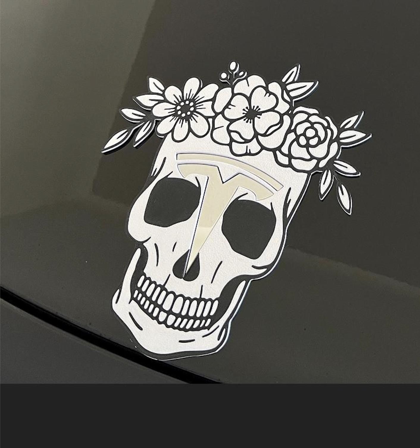 Día de Muertos (Day of the Dead) Overlay for Tesla Emblem, Reusable!