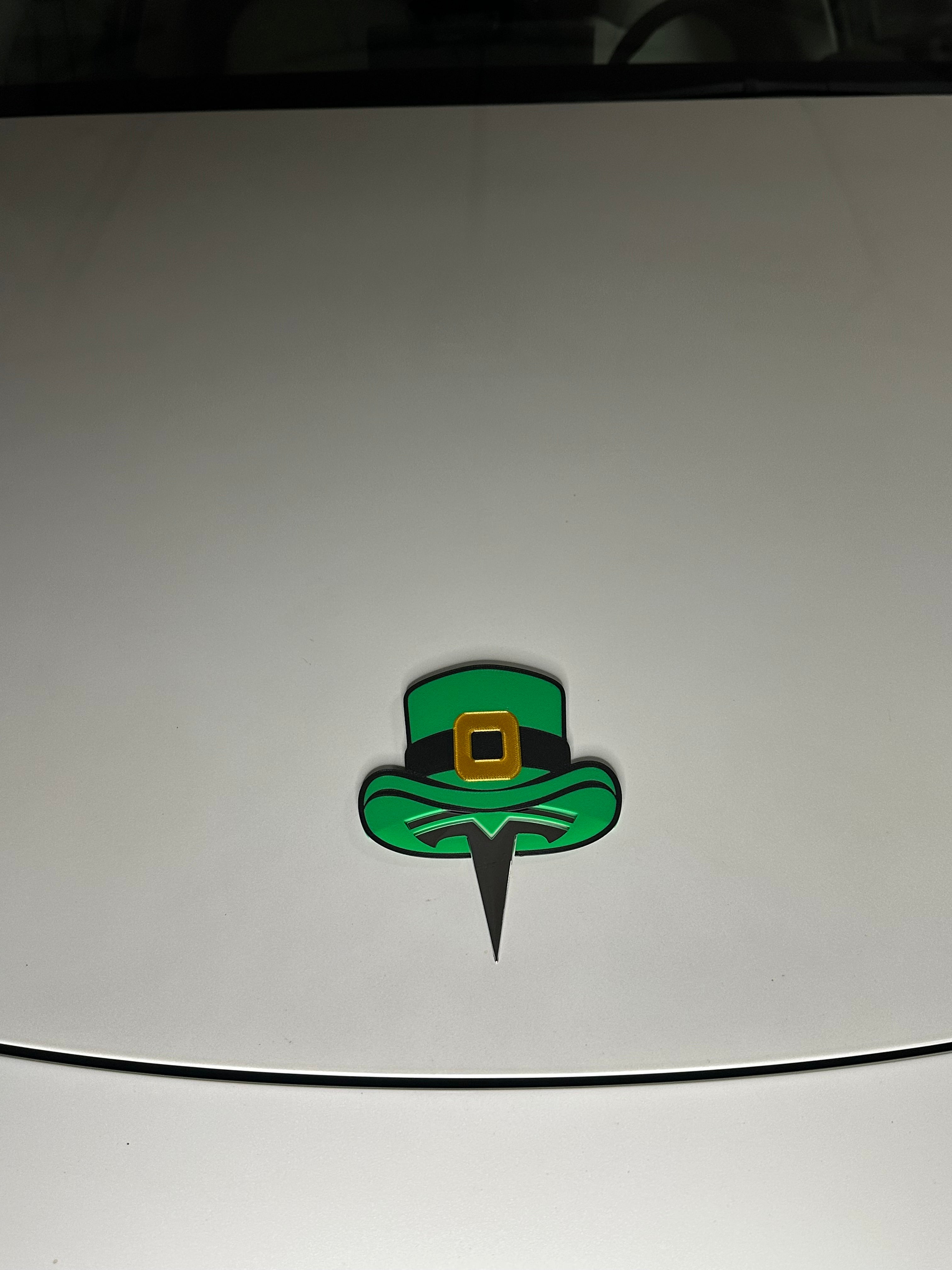 Leprechaun Hat Overlay for Tesla Emblem, Reusable!