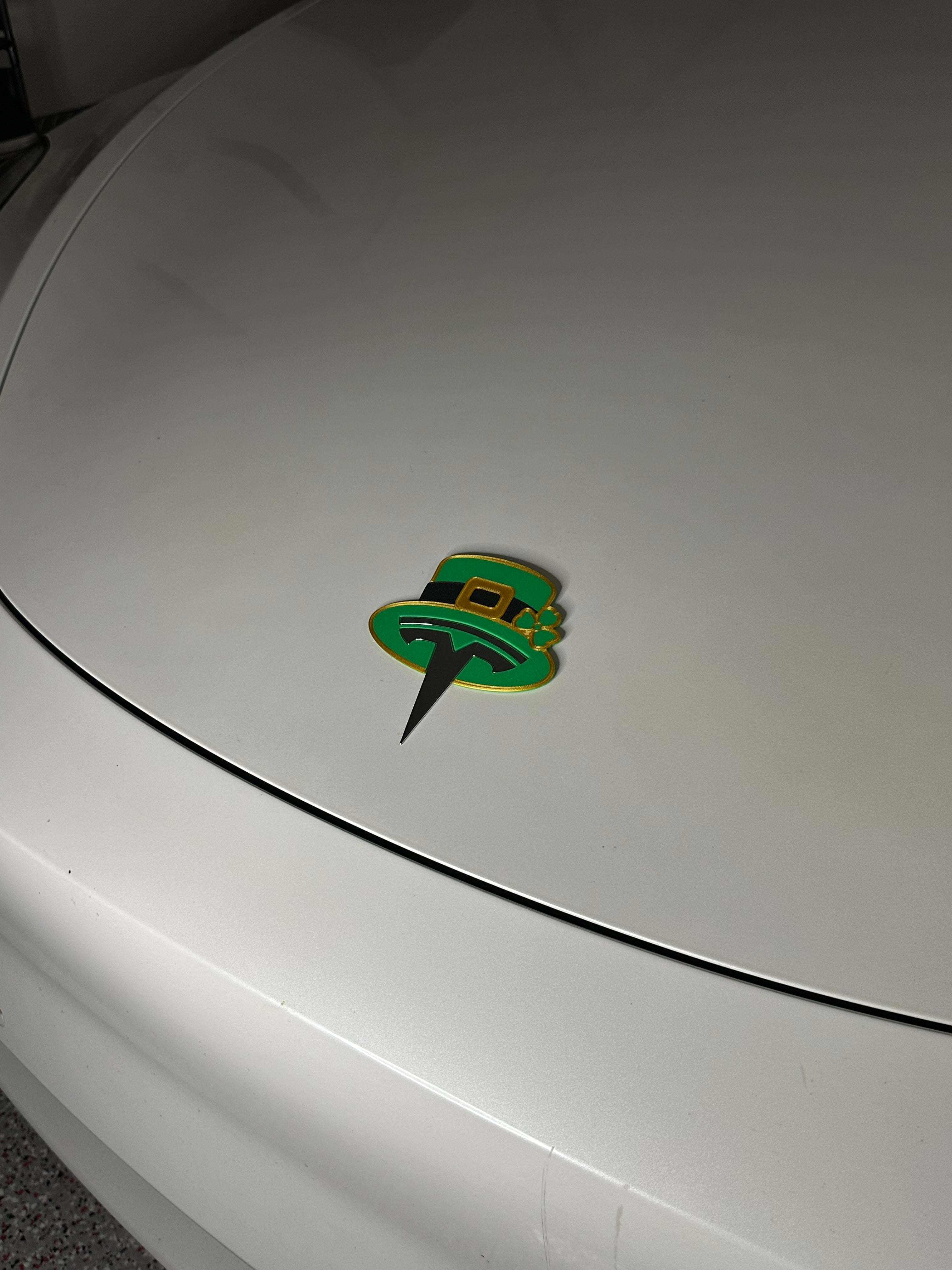 Leprechaun Hat Overlay for Tesla Emblem, Reusable!