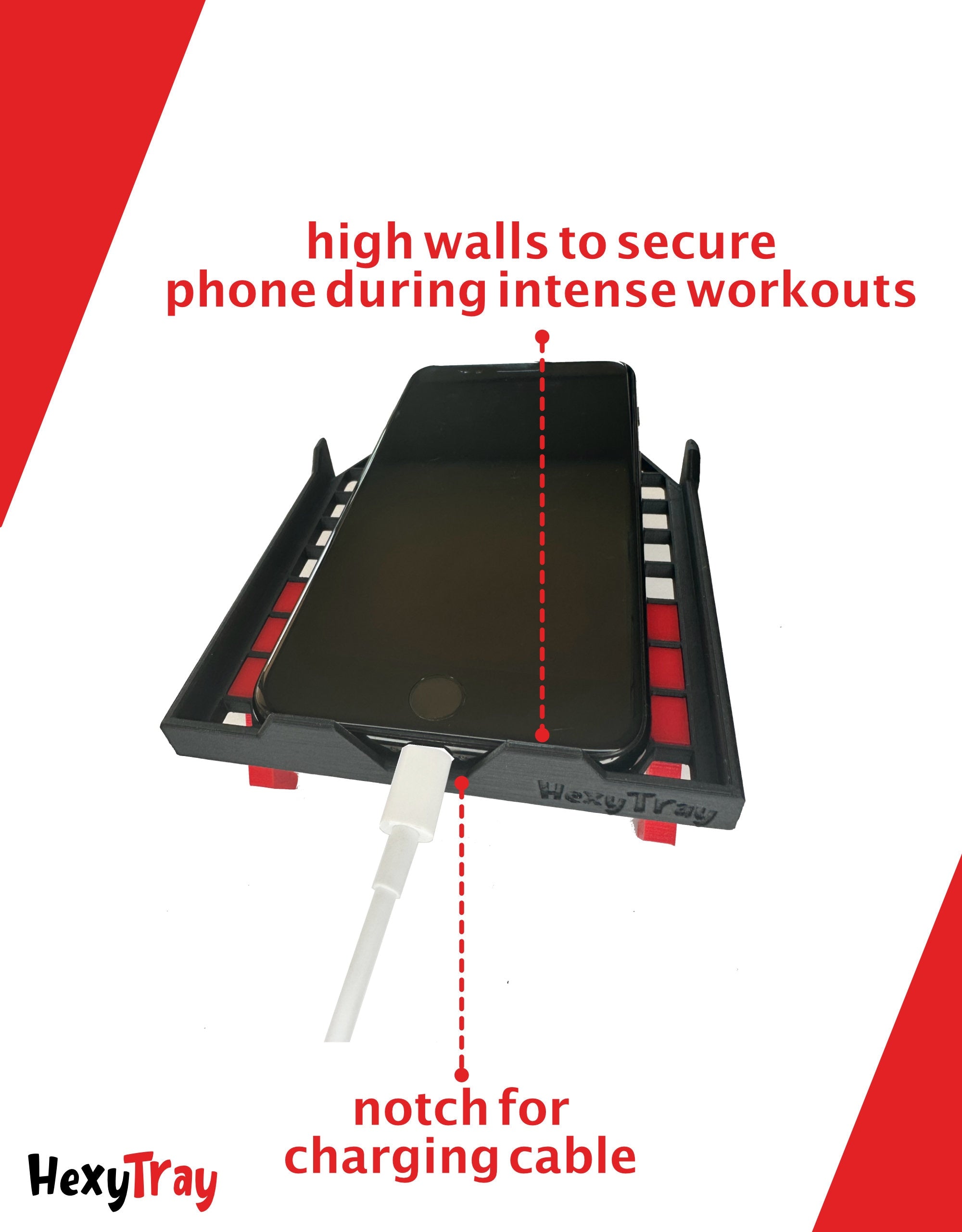 HexyTray Phone Tray for Concept2 BikeErg