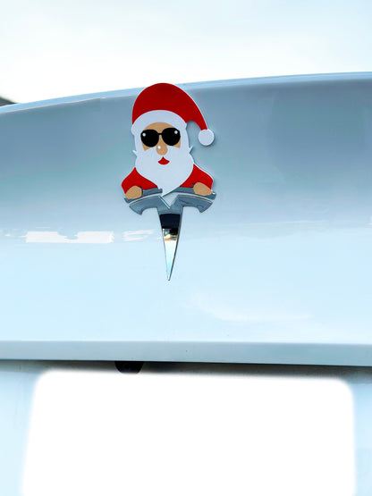 Santa Overlay for Tesla Emblem, Reusable!