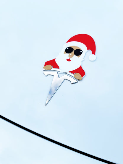 Santa Overlay for Tesla Emblem, Reusable!