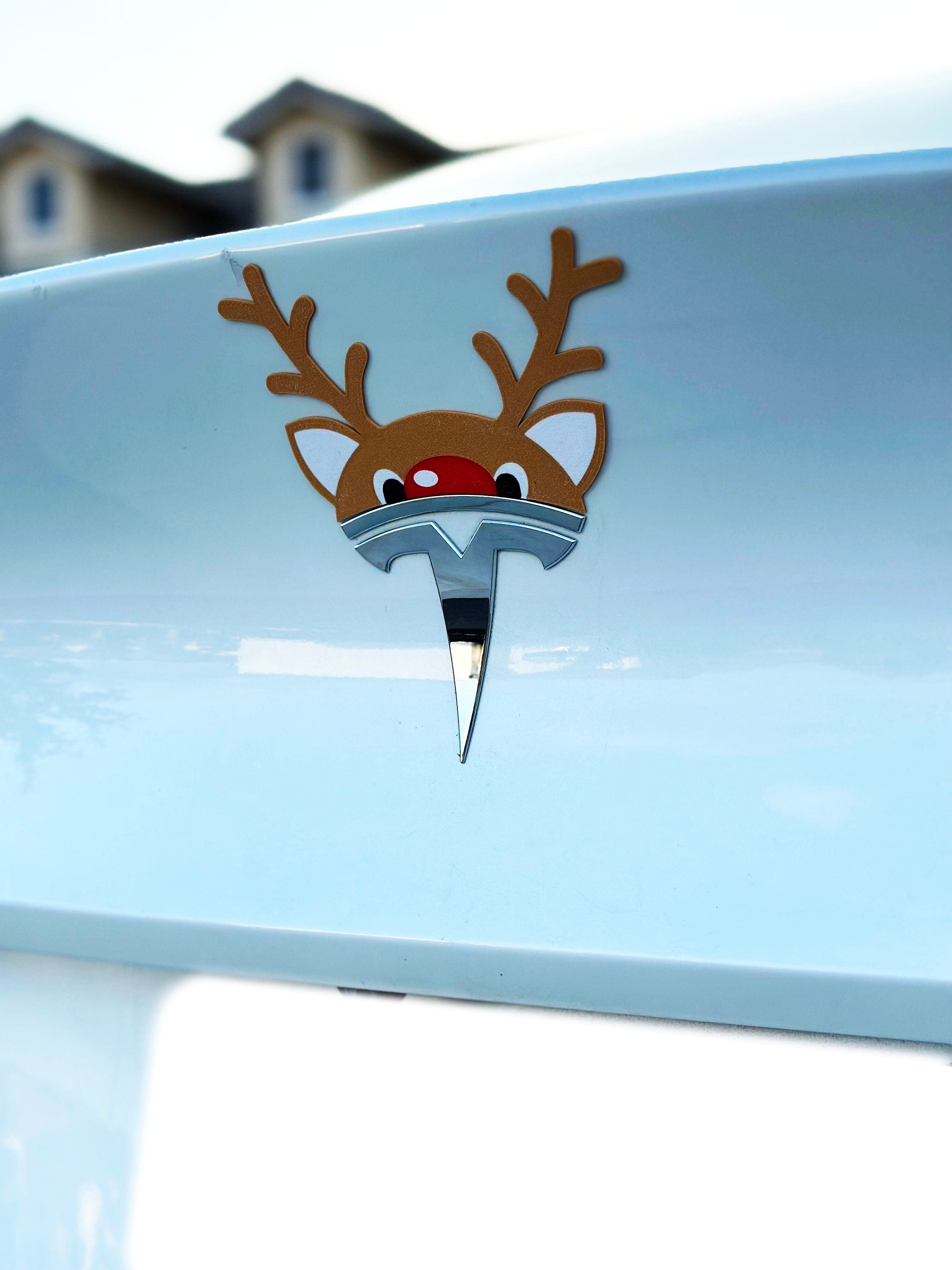 Reindeer Overlay for Tesla Emblem, Reusable!!