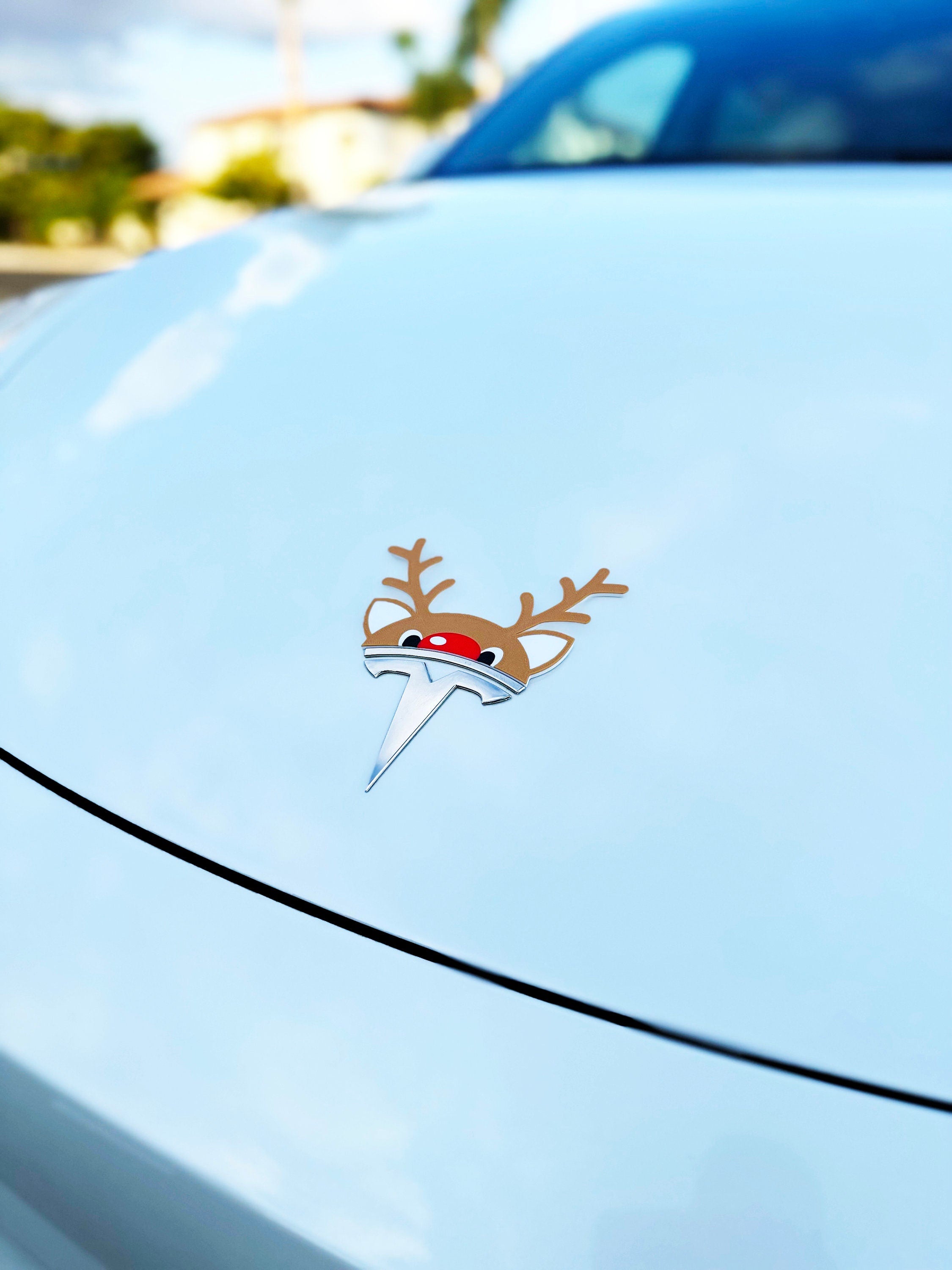 Reindeer Overlay for Tesla Emblem, Reusable!!