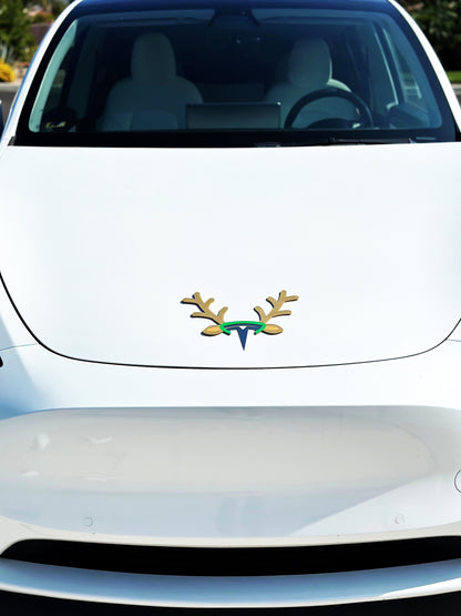 Reindeer Antlers Headband for Tesla Emblem, Reusable!