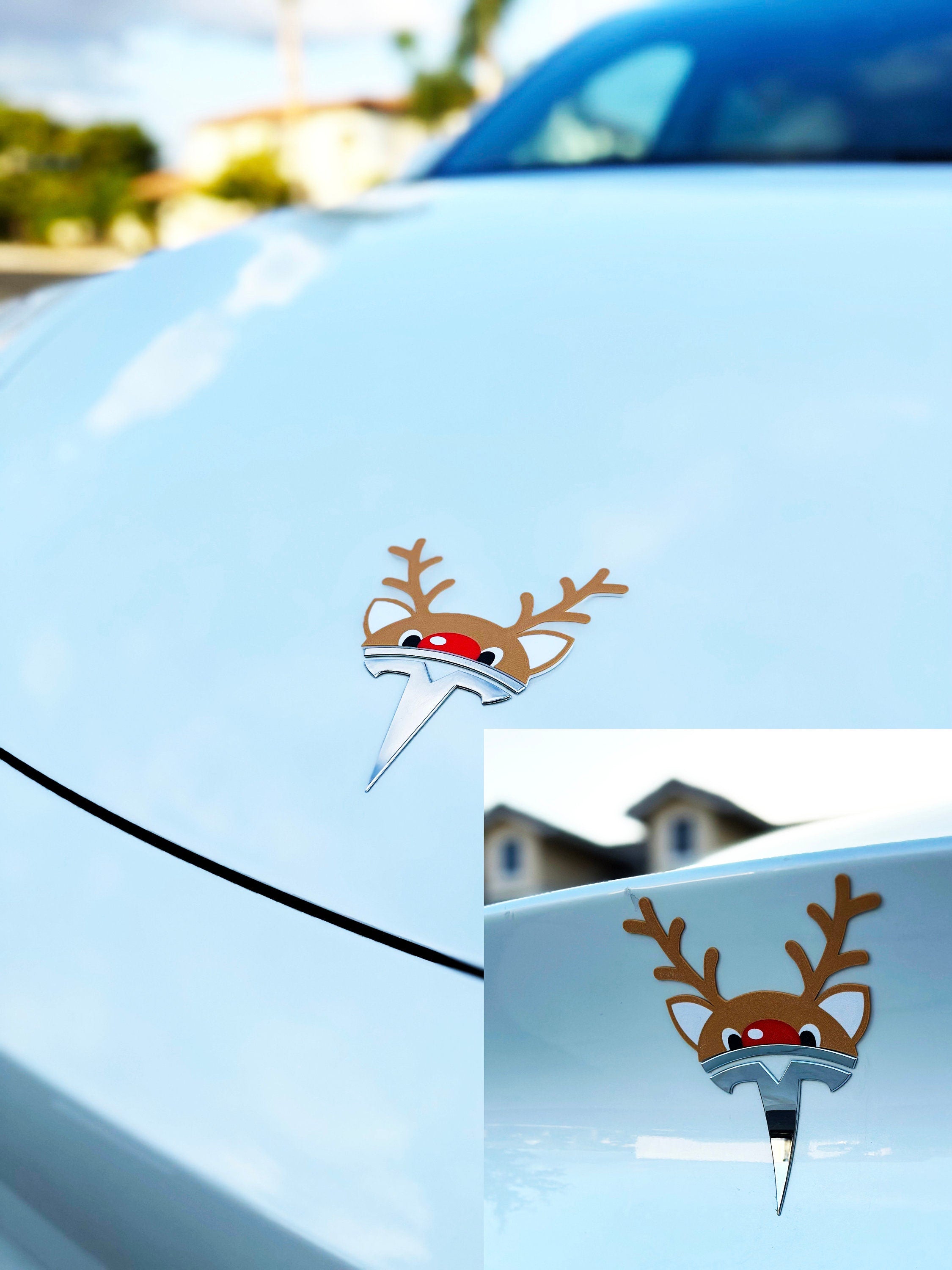 Reindeer Overlay for Tesla Emblem, Reusable!!