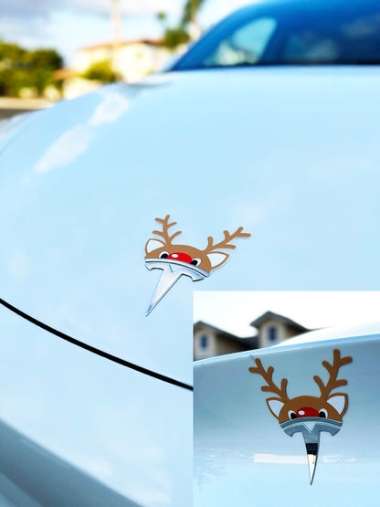 Reindeer Overlay for Tesla Emblem, Reusable!!