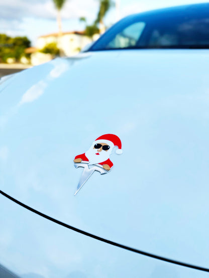 Santa Overlay for Tesla Emblem, Reusable!