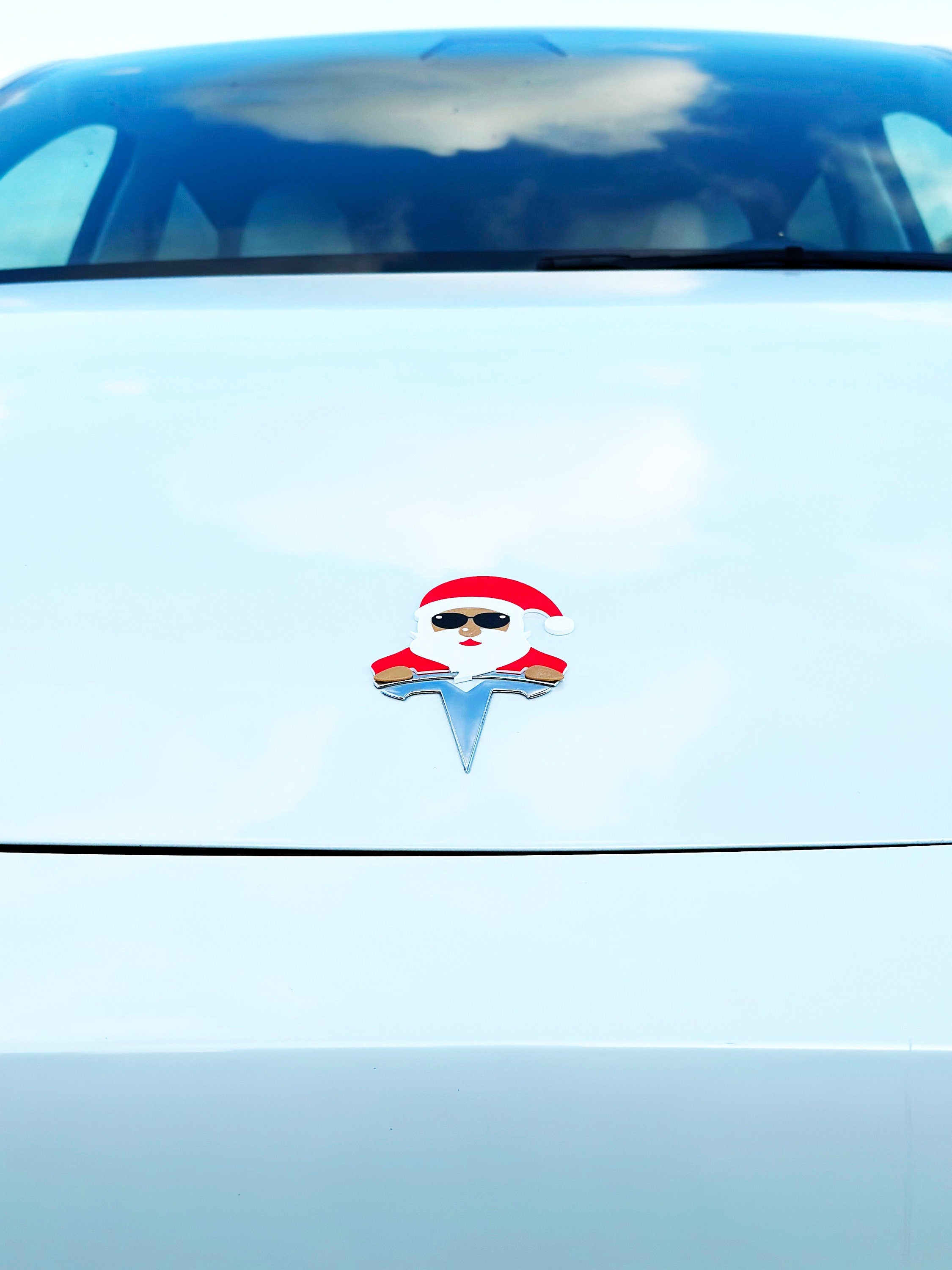 Santa Overlay for Tesla Emblem, Reusable!