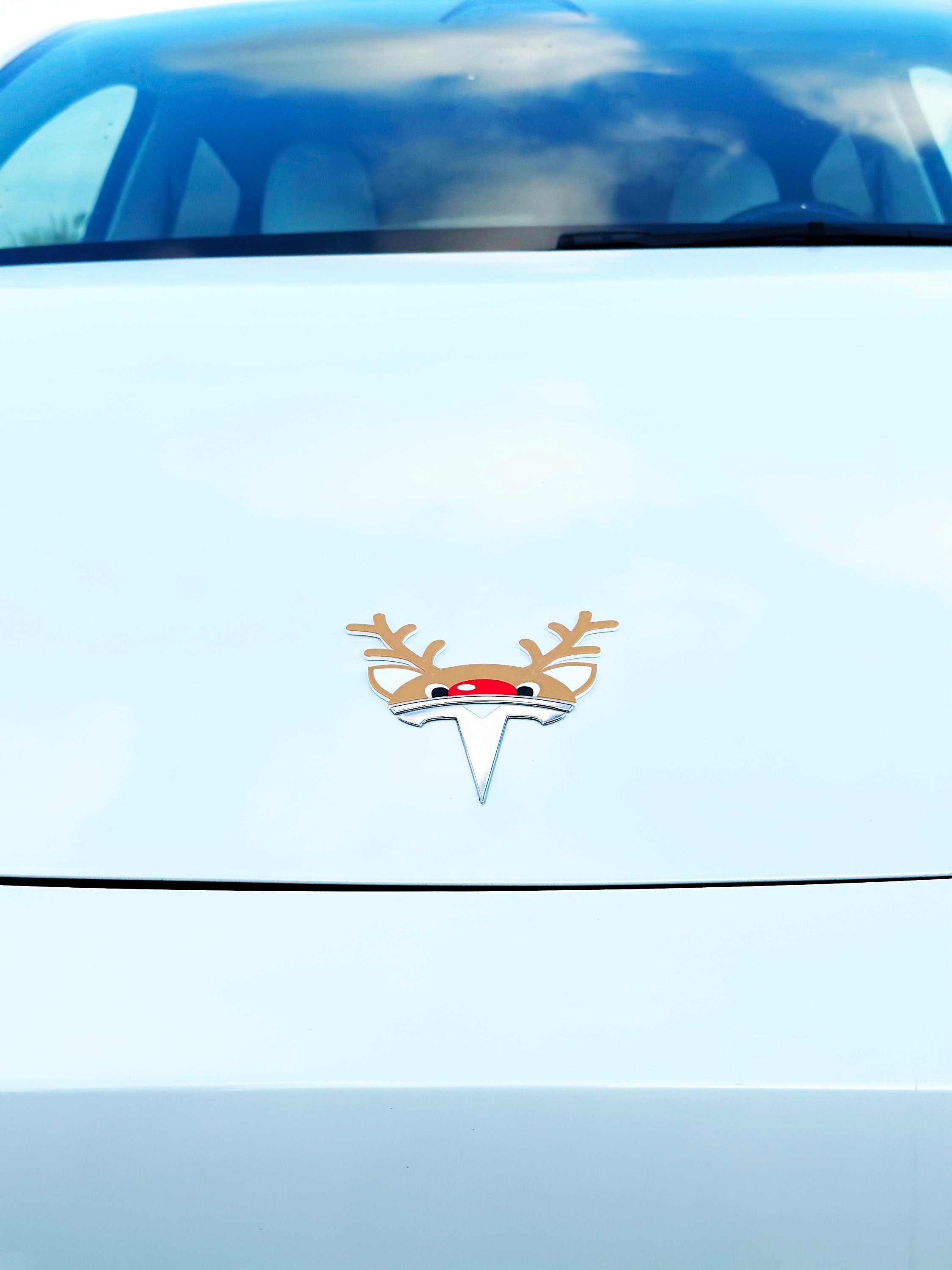 Reindeer Overlay for Tesla Emblem, Reusable!!