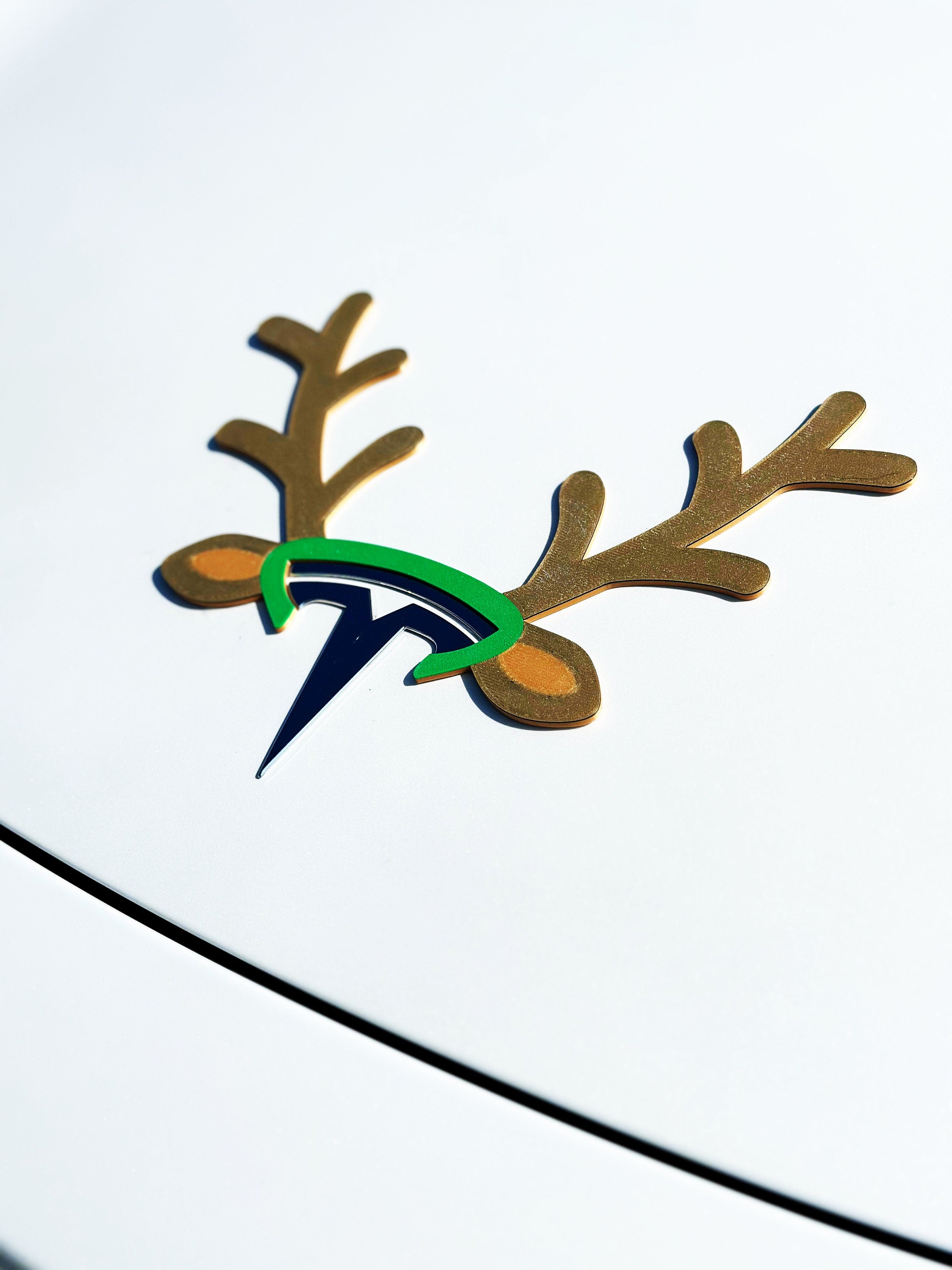 Reindeer Antlers Headband for Tesla Emblem, Reusable!