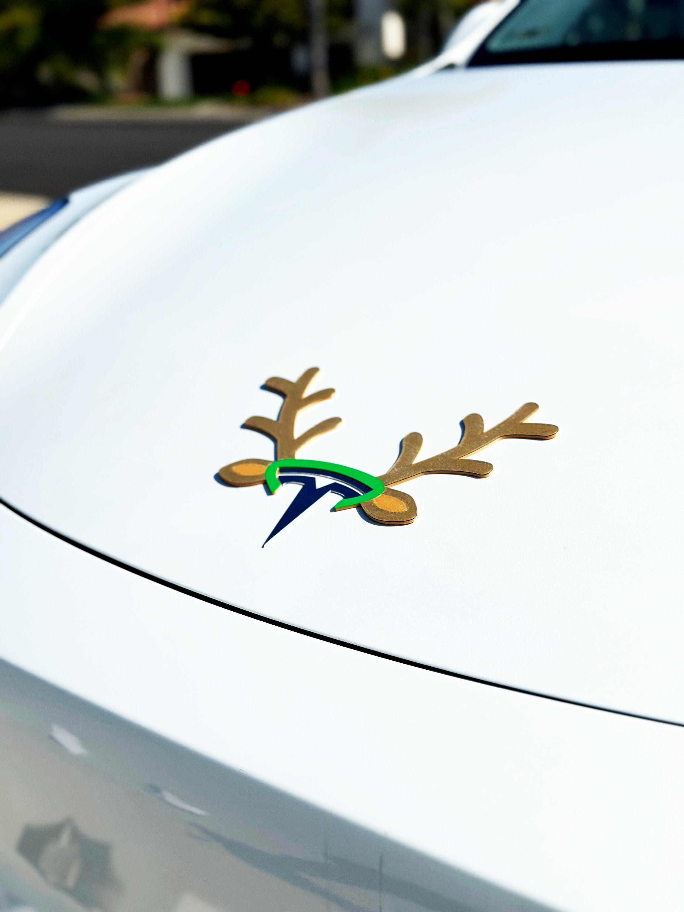 Reindeer Antlers Headband for Tesla Emblem, Reusable!