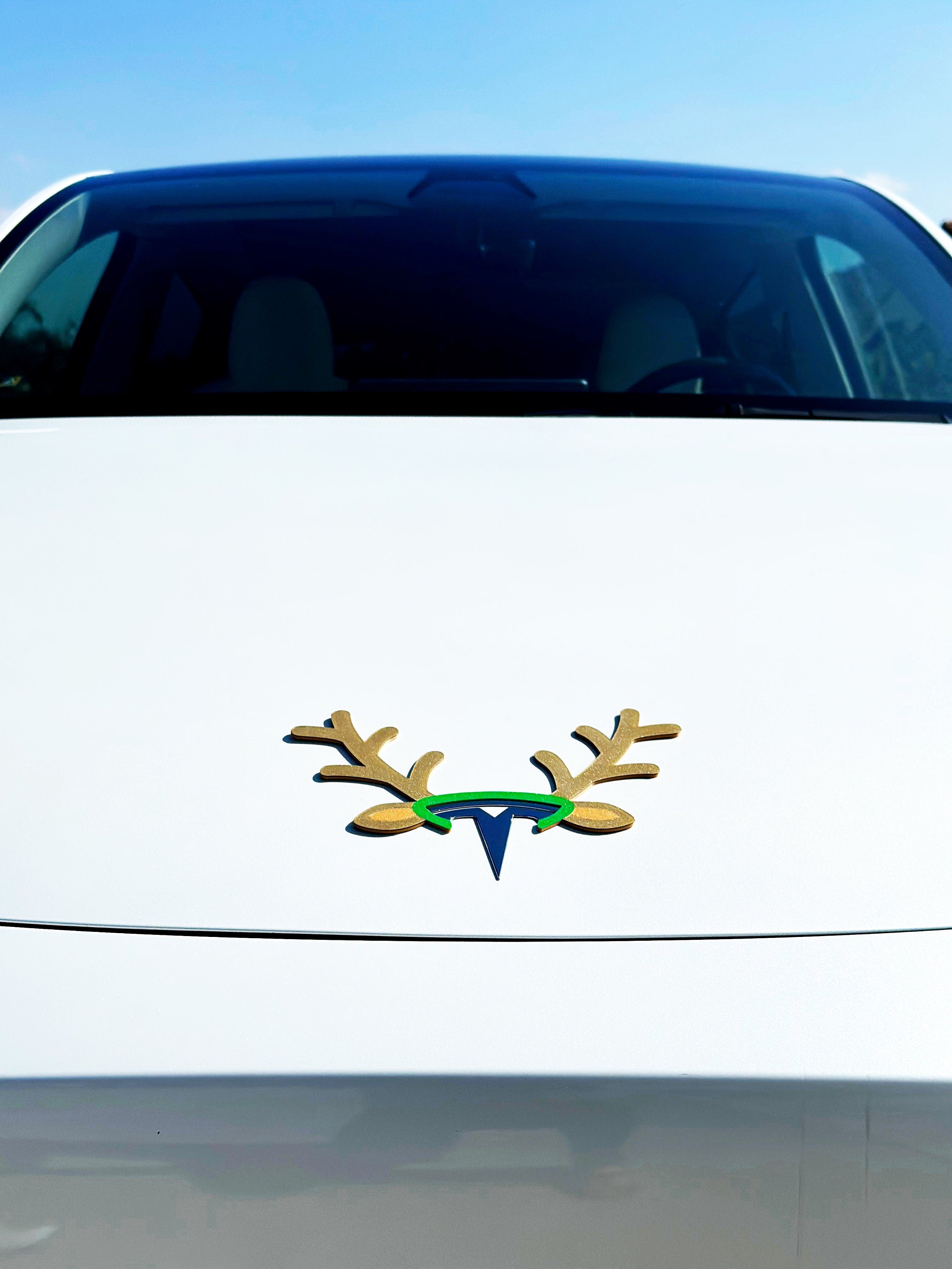 Reindeer Antlers Headband for Tesla Emblem, Reusable!