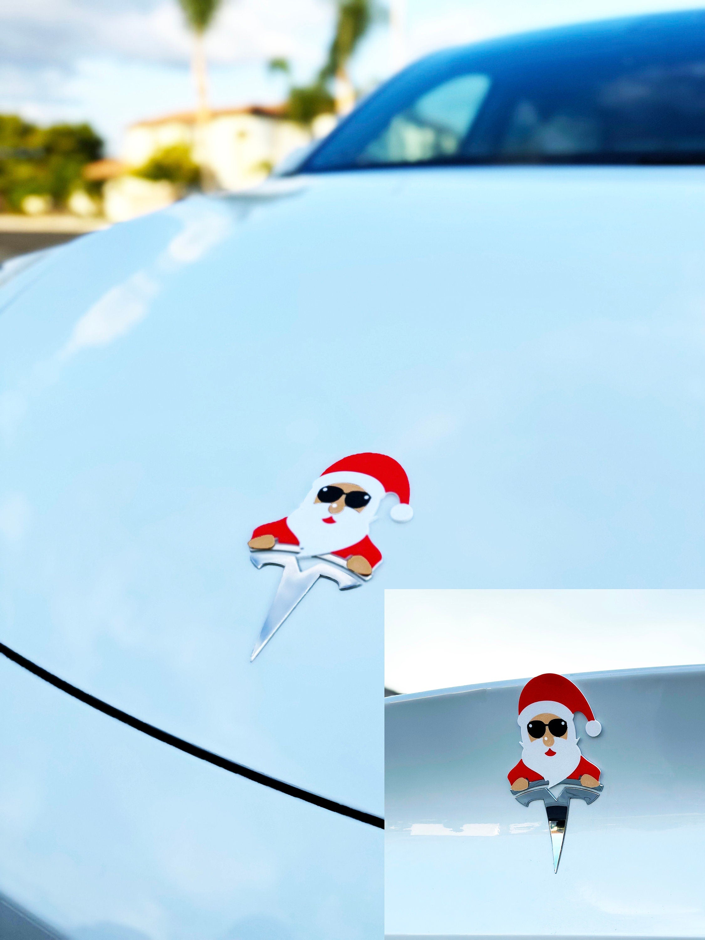 Santa Overlay for Tesla Emblem, Reusable!