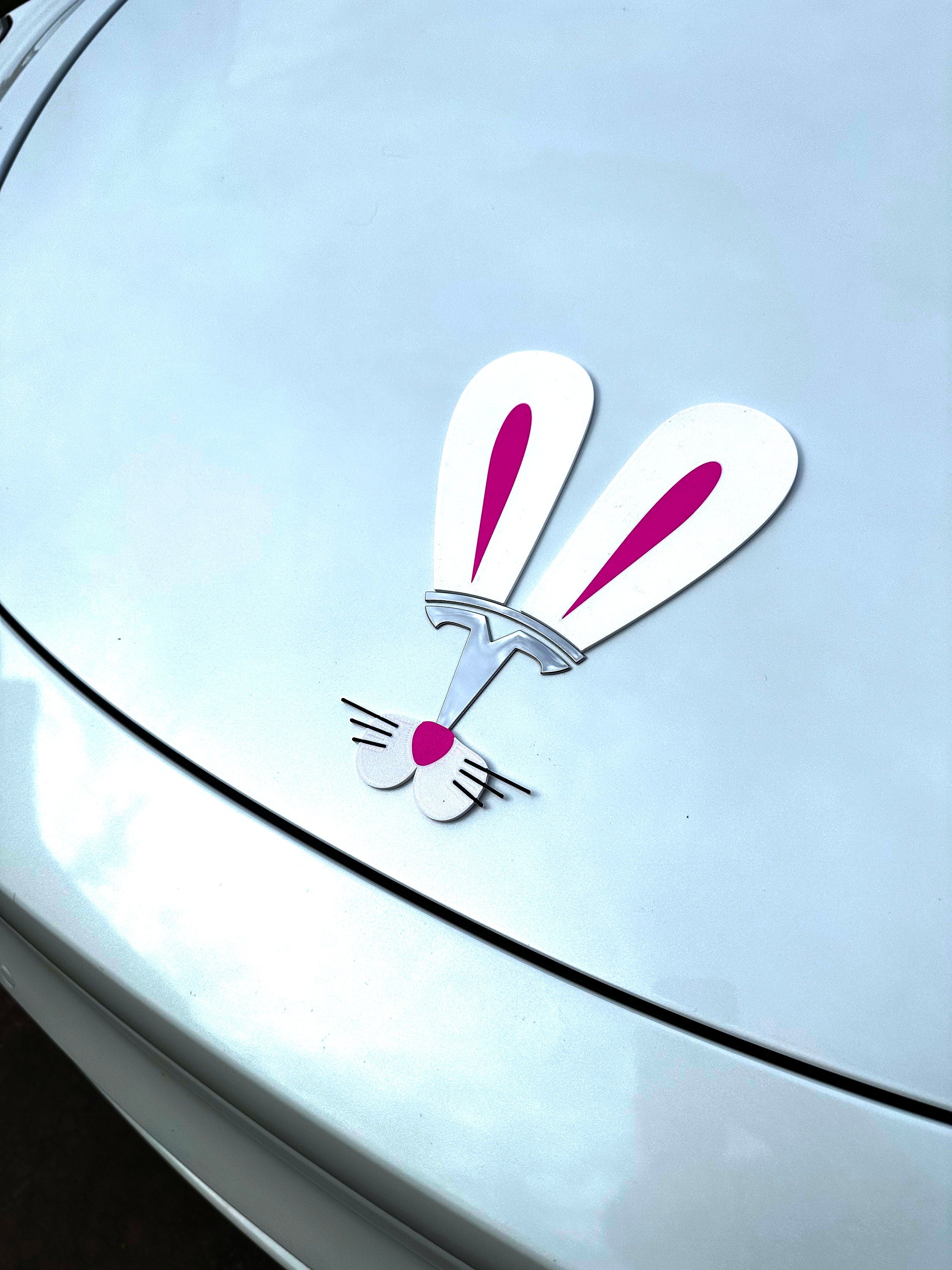 Easter Bunny Ears for Tesla Emblem