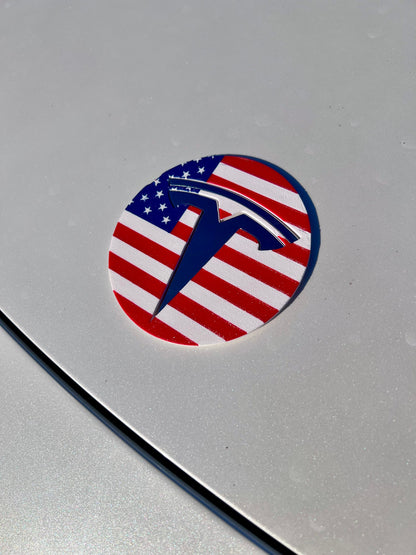 American Flag Overlay for Tesla Emblem, Cybertruck friendly