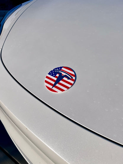 American Flag Overlay for Tesla Emblem, Cybertruck friendly