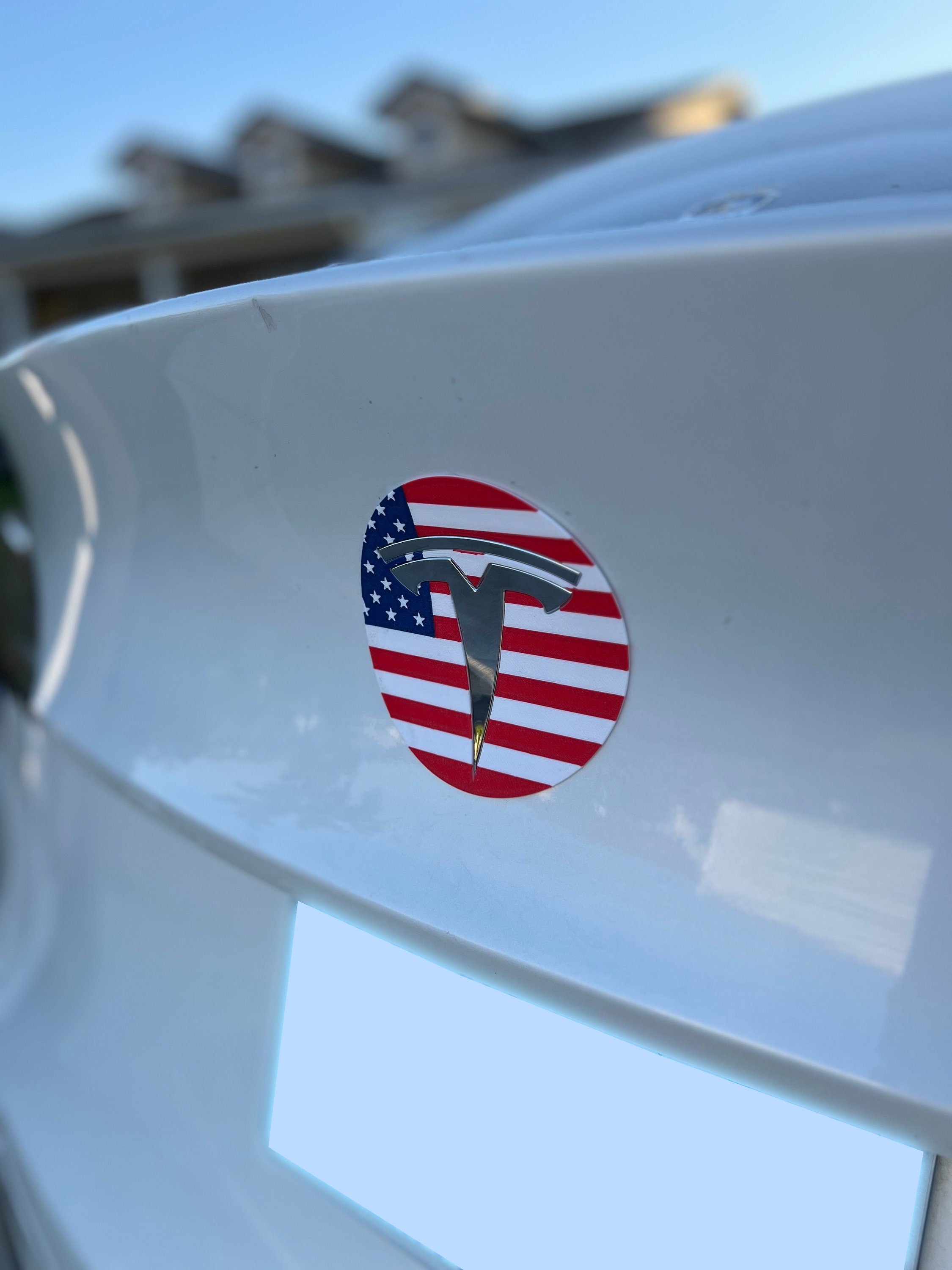 American Flag Overlay for Tesla Emblem, Cybertruck friendly