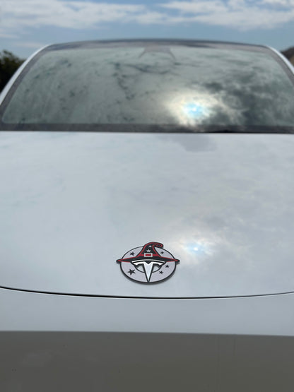 Witch Hat Badge Overlay for Tesla Emblem, Reusable!