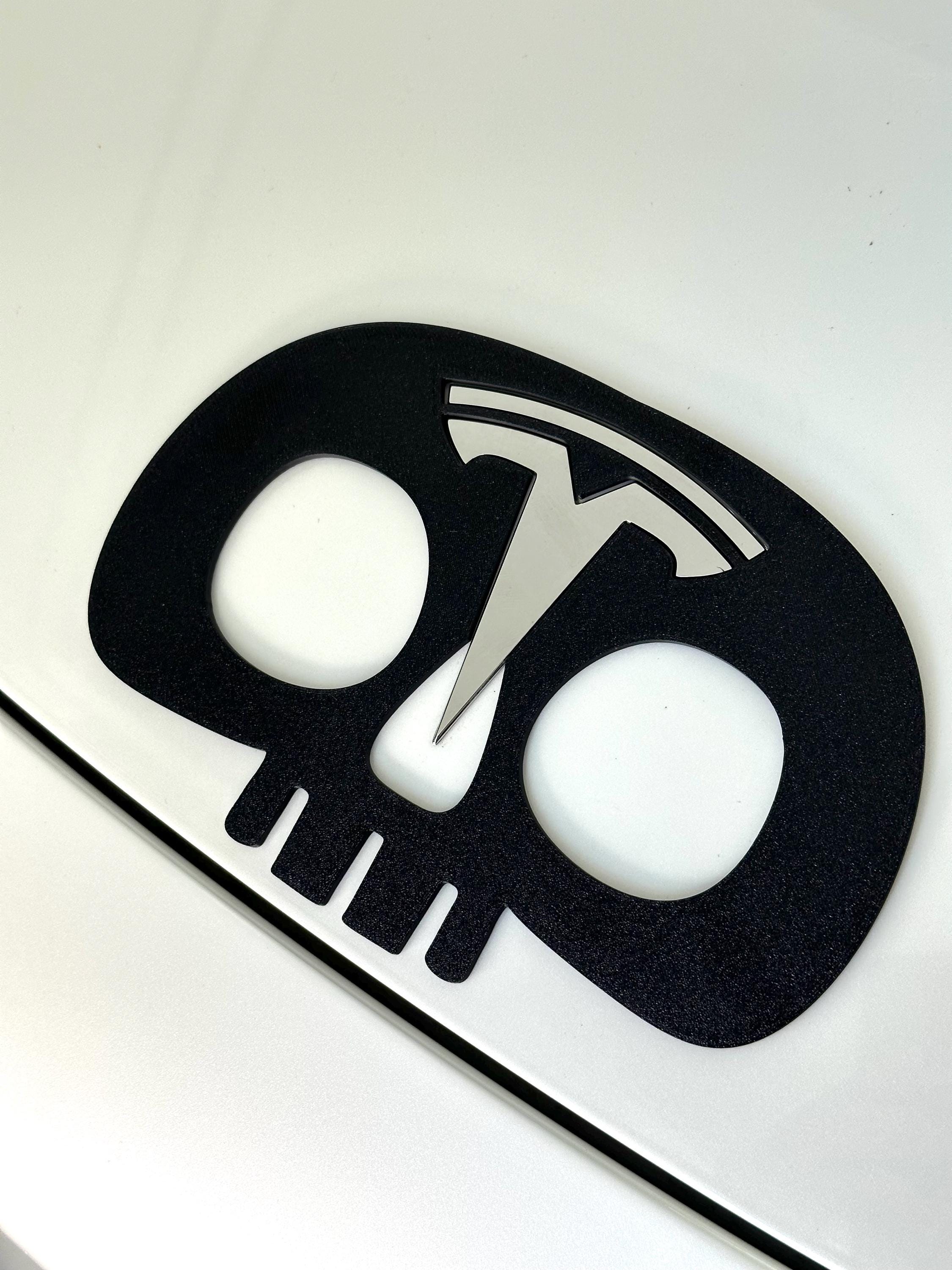 Skull Overlay for Tesla Emblem, Reusable!