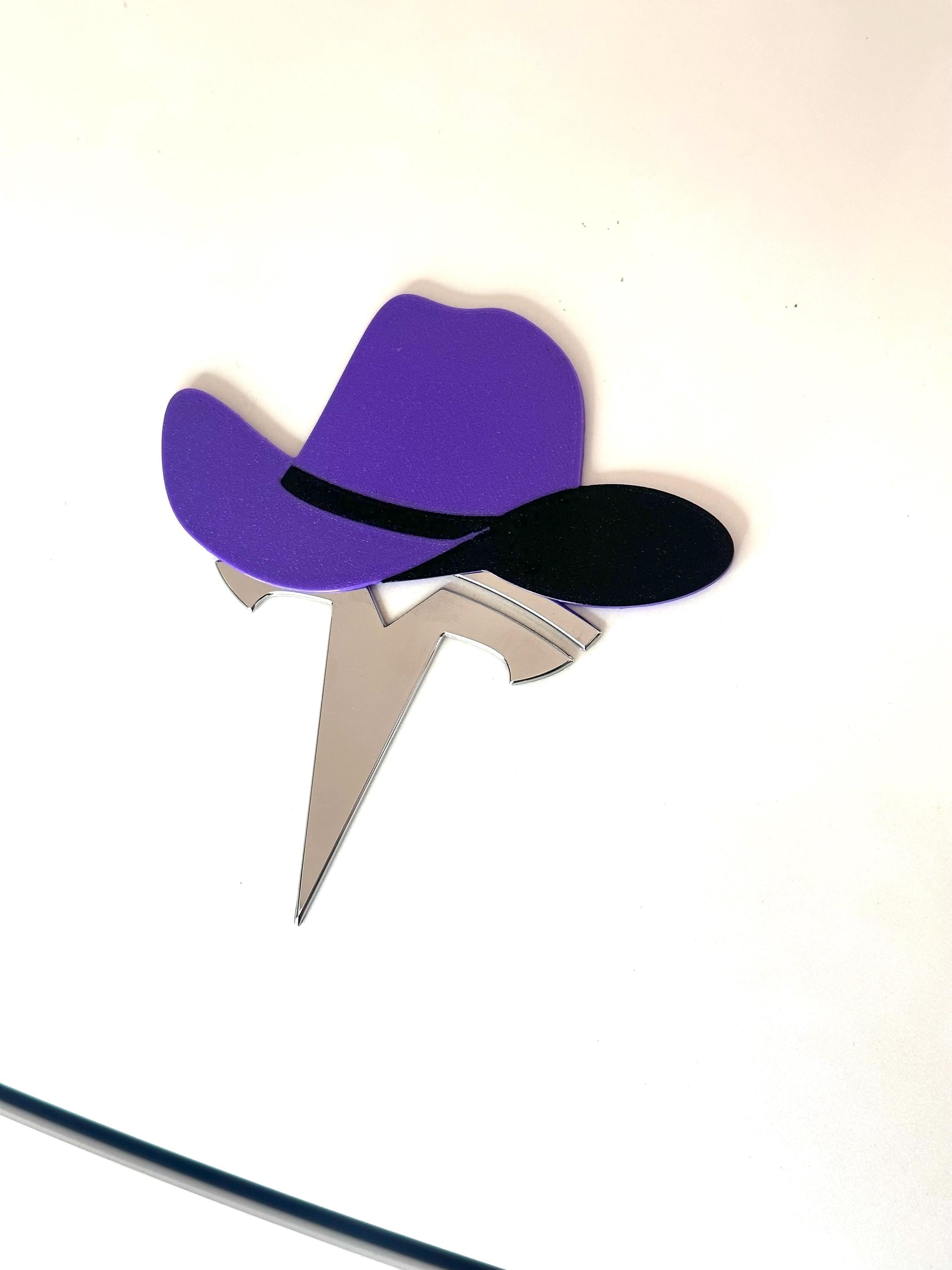 Cowgirl or Cowboy Hat Overlay for Tesla Frunk Emblem, Reusable!