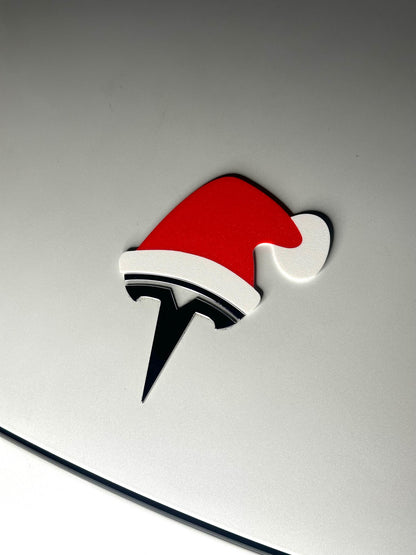 Santa Hat Overlay for Tesla Emblem, Reusable!