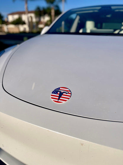 American Flag Overlay for Tesla Emblem, Cybertruck friendly