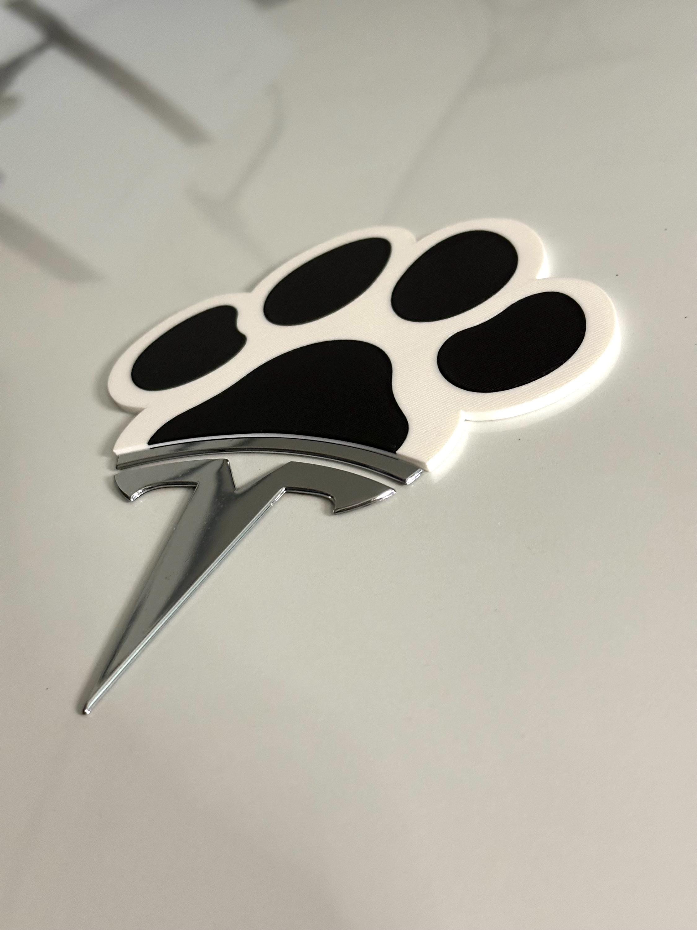 Dog Paw Overlay for Tesla Emblem