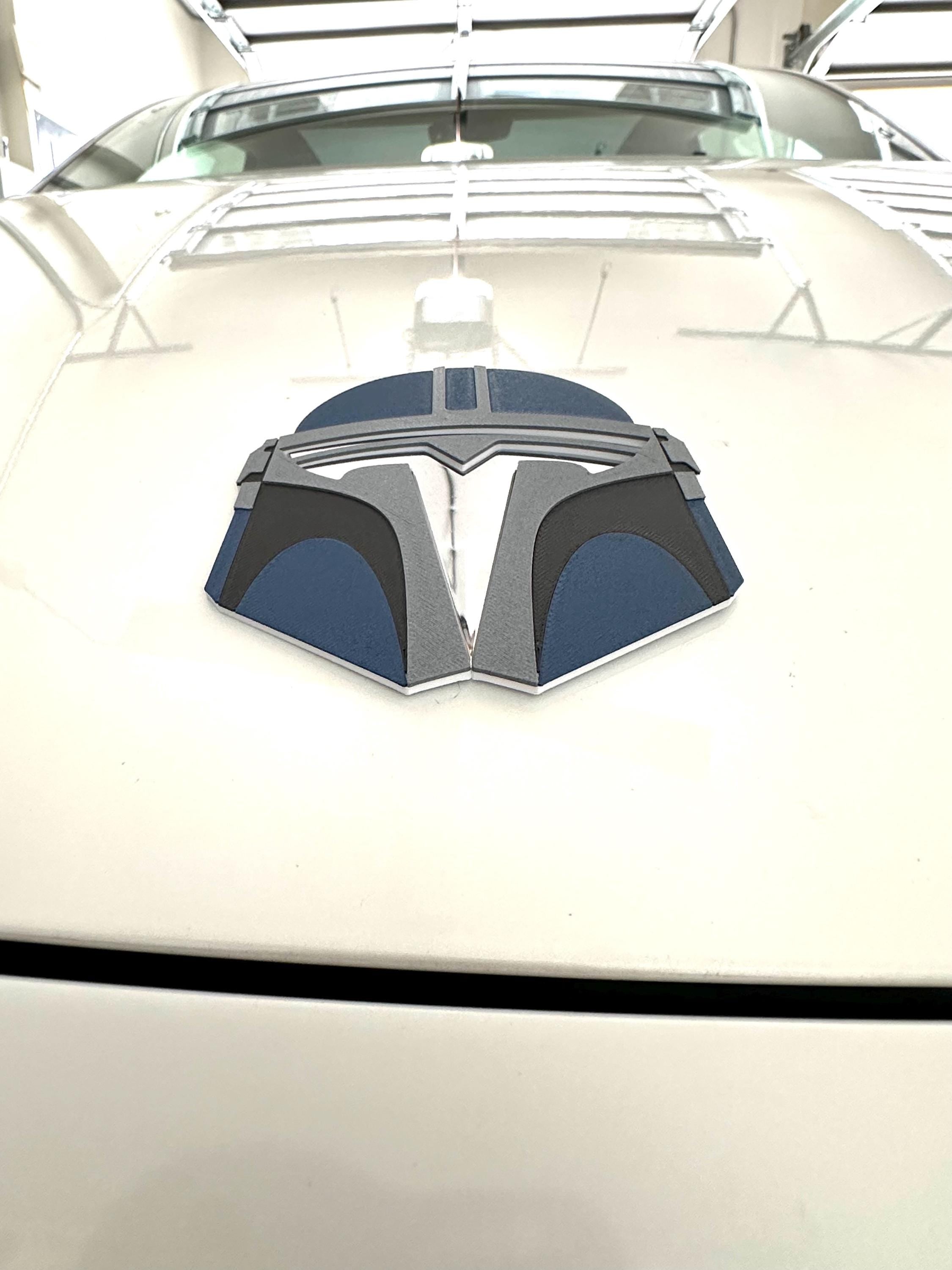 Helmet Boba Overlay for Tesla Emblem