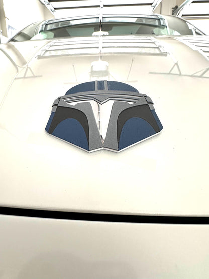 Helmet Boba Overlay for Tesla Emblem
