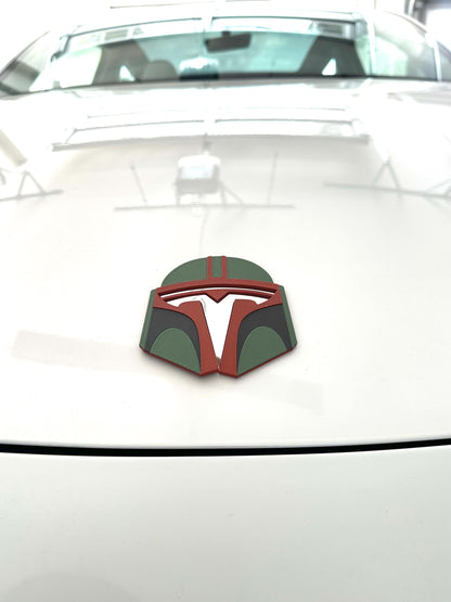 Helmet Boba Overlay for Tesla Emblem