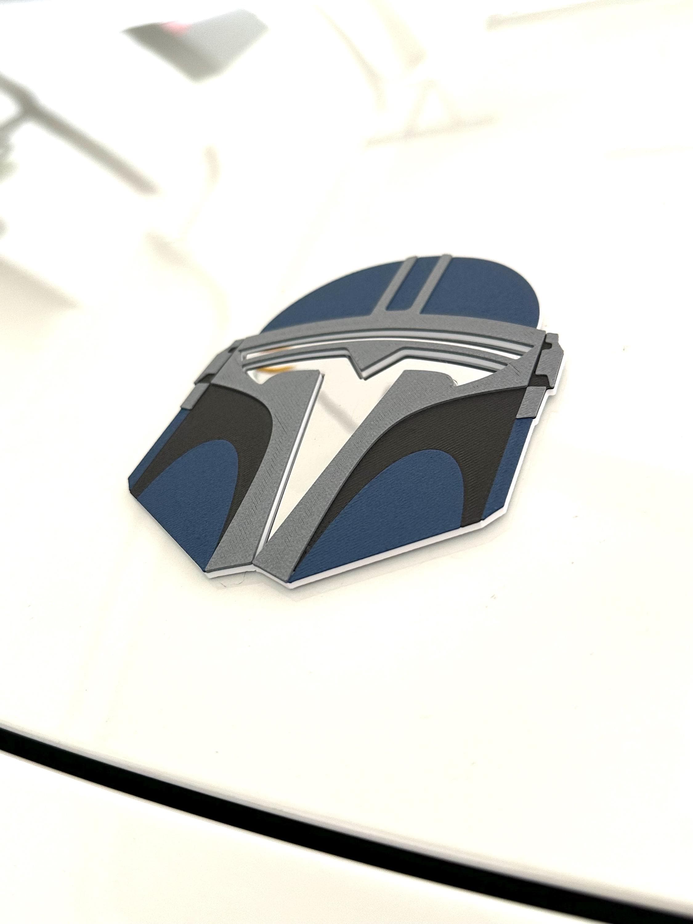 Helmet Boba Overlay for Tesla Emblem