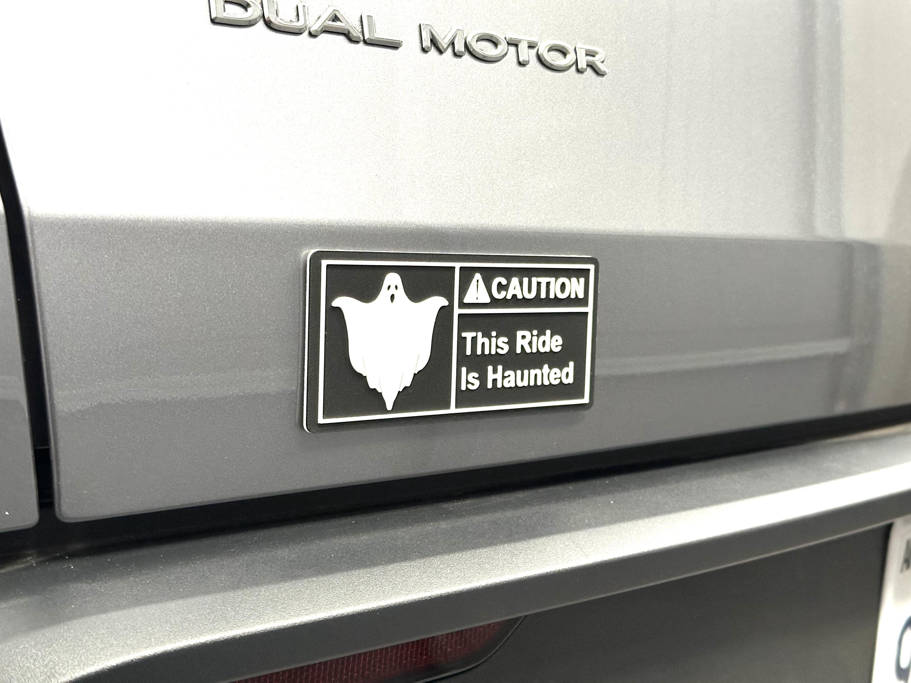 Spooky Warning Label, Reusable Emblem!