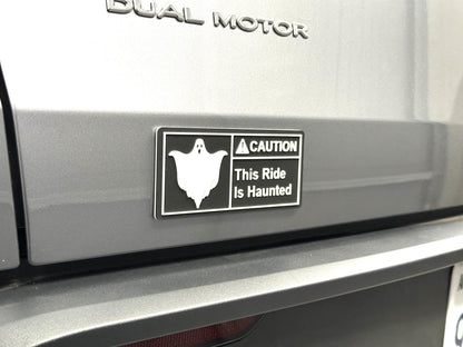 Spooky Warning Label, Reusable Emblem!