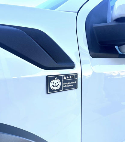 Spooky Warning Label, Reusable Emblem!