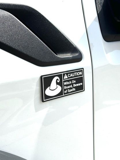 Spooky Warning Label, Reusable Emblem!