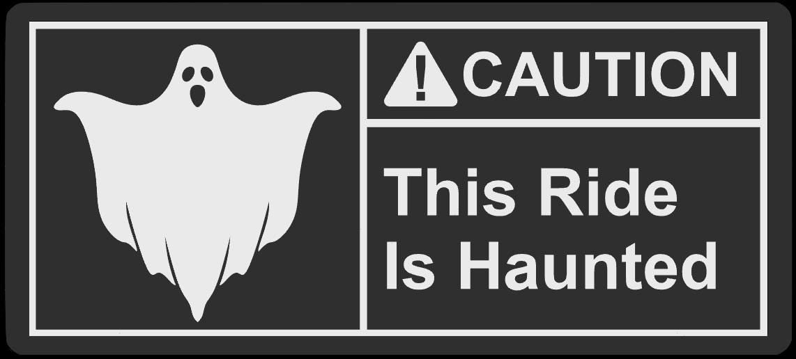 Spooky Warning Label, Reusable Emblem!