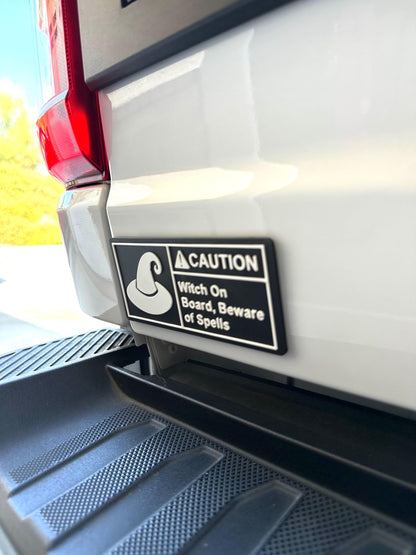 Spooky Warning Label, Reusable Emblem!