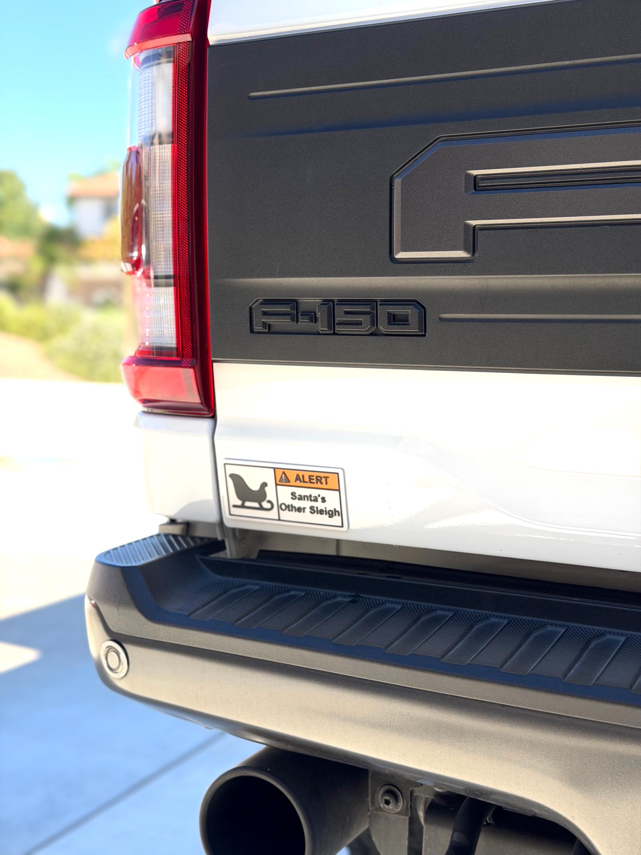 Christmas Warning Label, Reusable Emblem! Santa's Other Sleigh