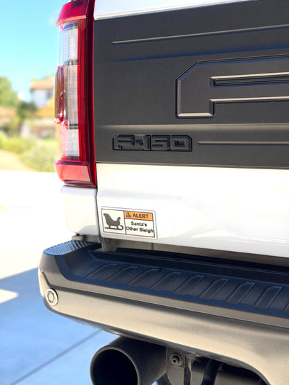 Christmas Warning Label, Reusable Emblem! Santa's Other Sleigh