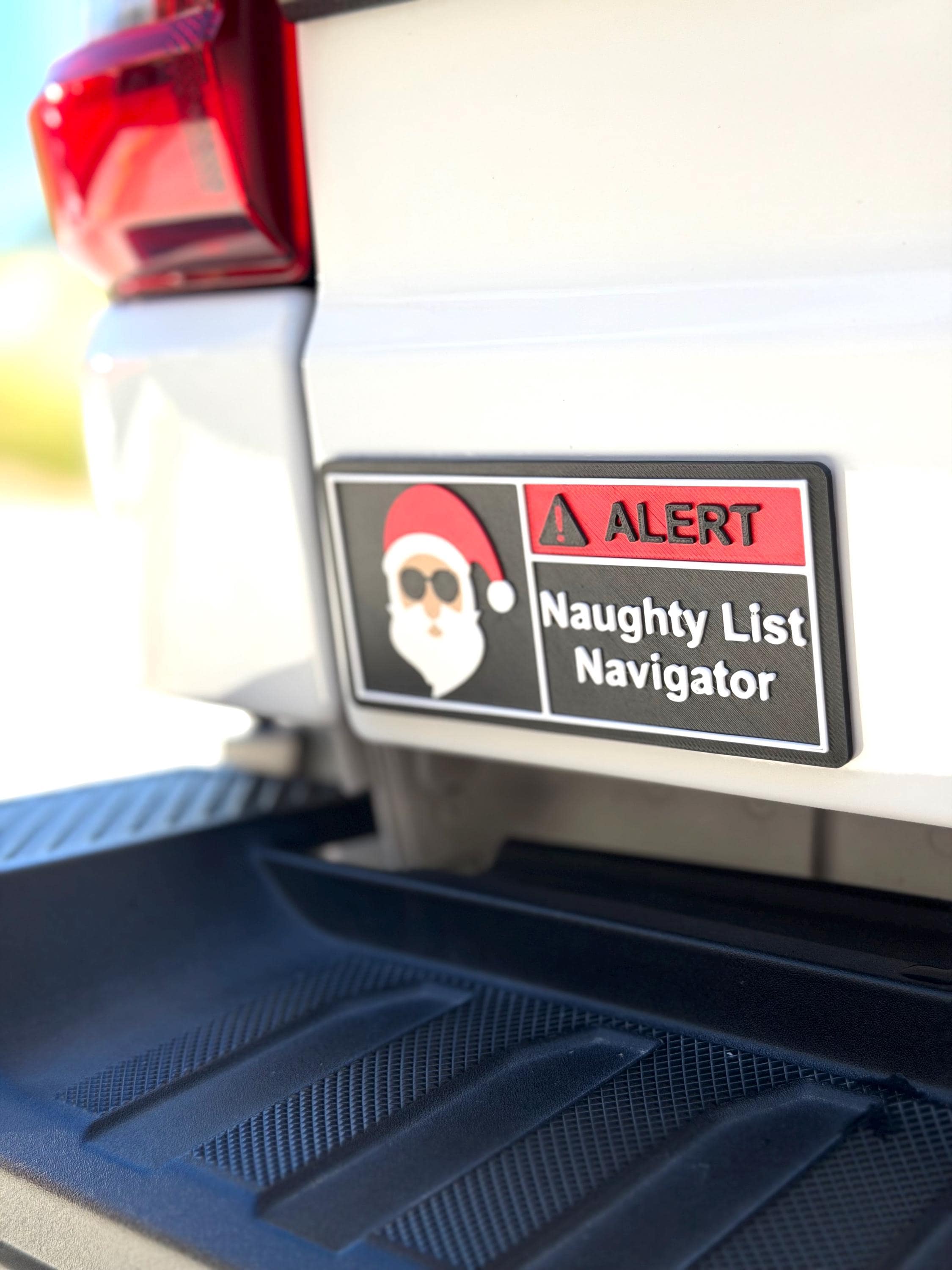 Christmas Warning Label, Reusable Emblem! Naughty List Navigator
