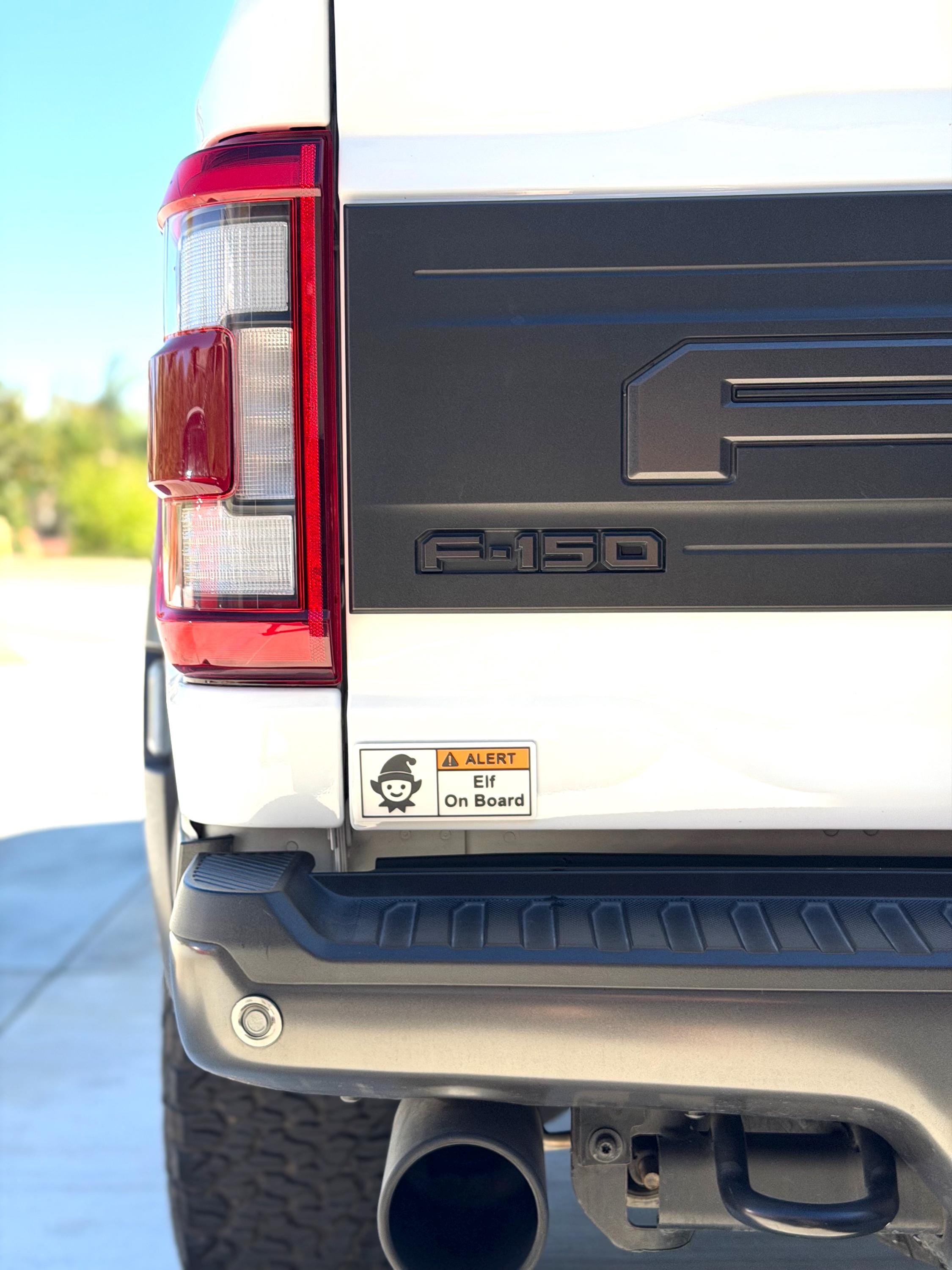 Christmas Warning Label, Reusable Emblem! Elf On Board