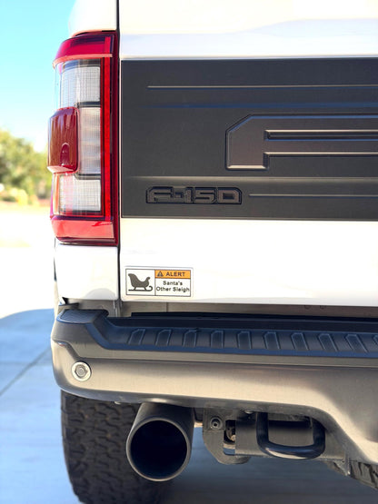 Christmas Warning Label, Reusable Emblem! Santa's Other Sleigh