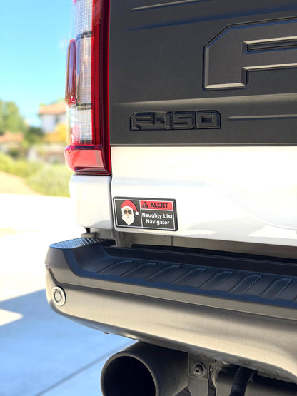 Christmas Warning Label, Reusable Emblem! Naughty List Navigator